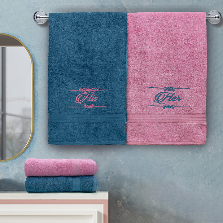 Anatolia 4 Pc His & Her Couple Towel Gift Set in 500 GSM