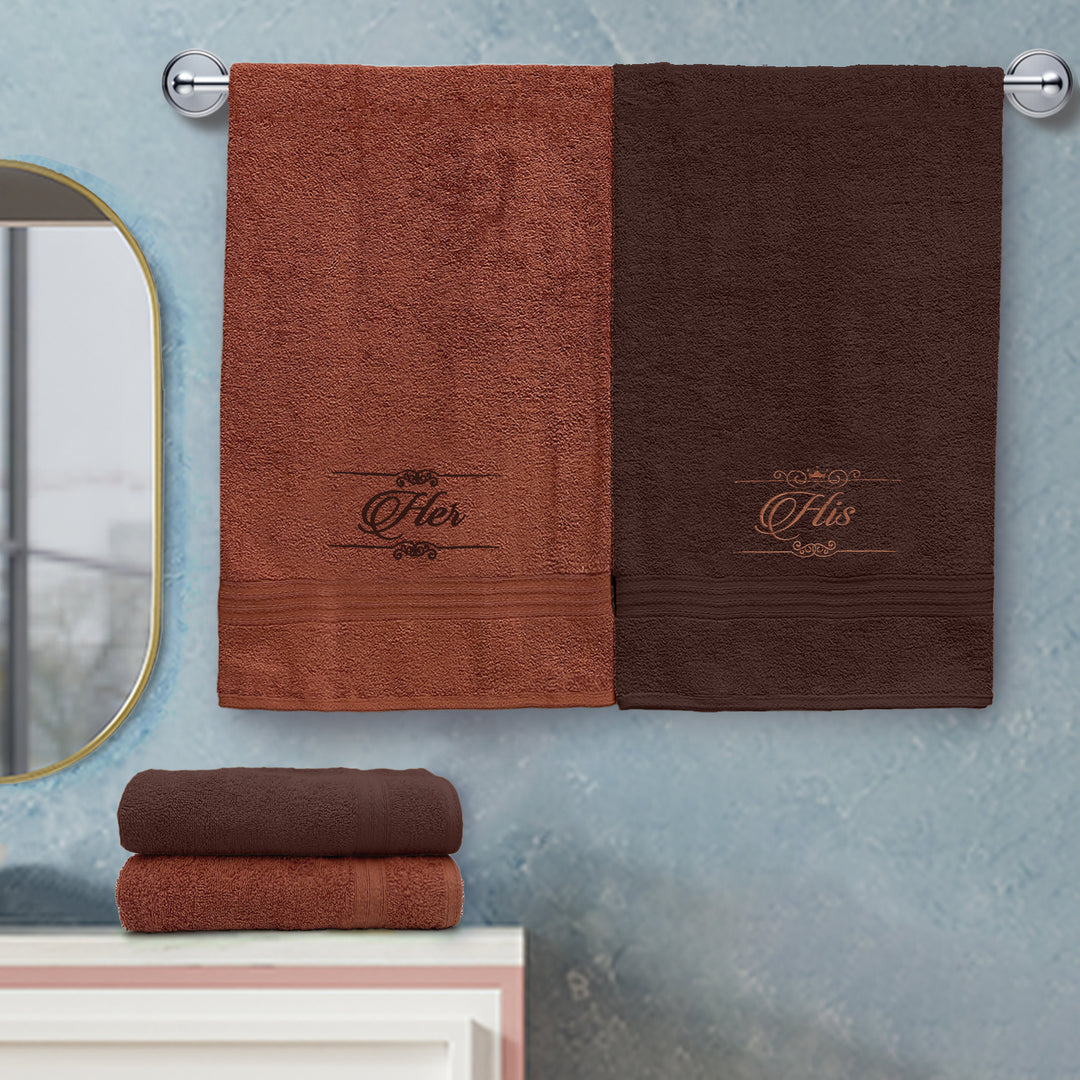 Anatolia 4 Pc His & Her Couple Towel Gift Set in 500 GSM