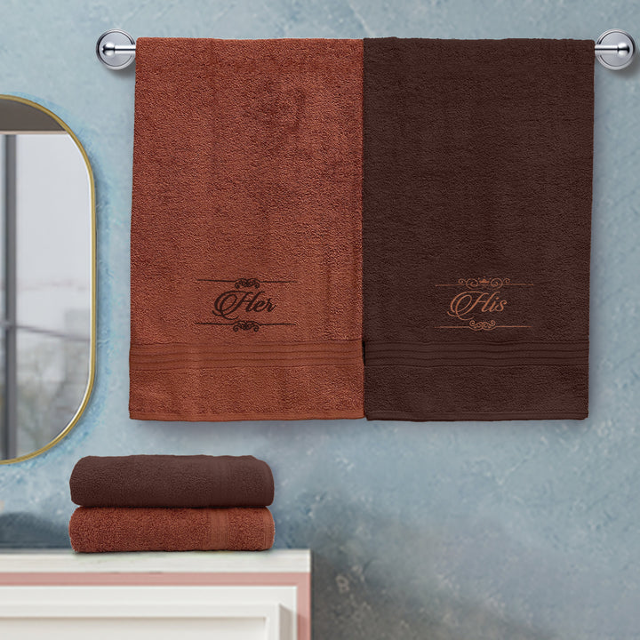 Anatolia 4 Pc His & Her Couple Towel Gift Set in 500 GSM