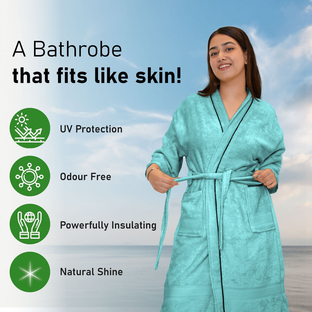 Features of Bathrobes Ultrasoft Bamboo Bathrobe with 525 GSM ( Anti bacterial, Eco friendly, Highly absorbent, UV Protection, Odour Free, Kimono Style, Pockets)