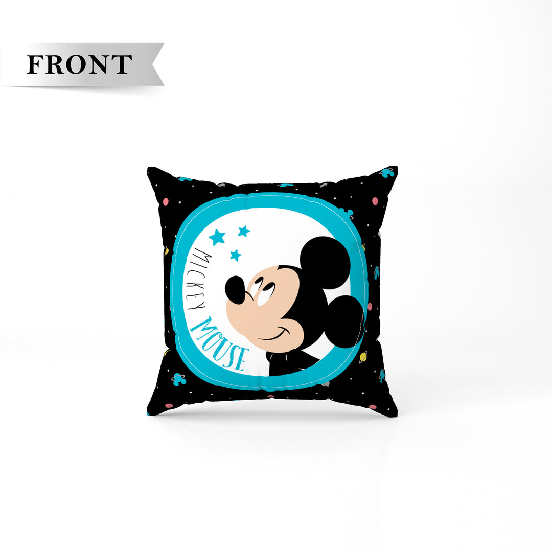 Mickey Mouse Print Reversible Cushion By Sassoon Fab. It is Soft & fluffy, fade-resistant, High-density fill, Hypoallergenic, Reversible, etc. Size 40 cm x 40 cm 