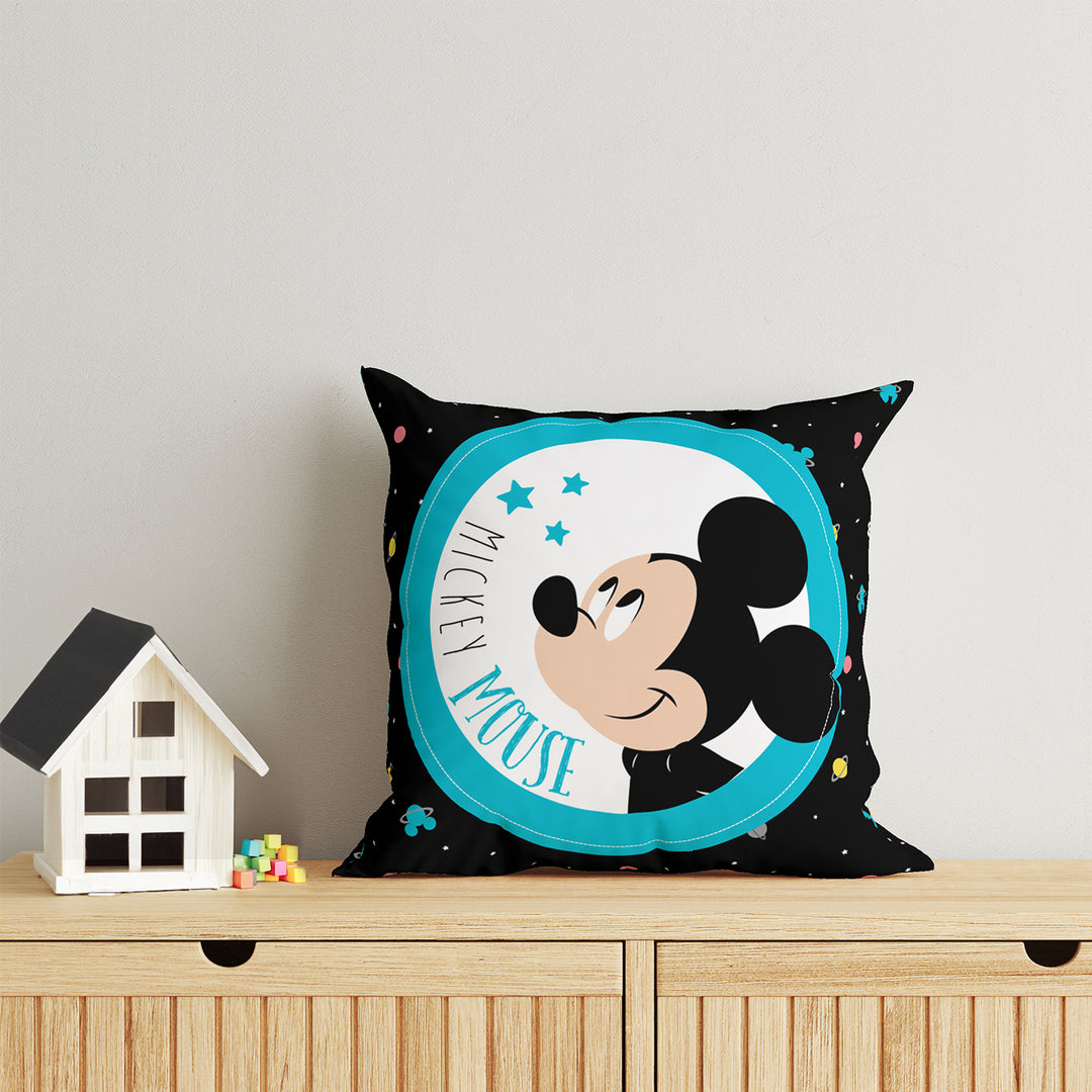 Mickey Mouse Print Reversible Cushion By Sassoon Fab. It is Soft & fluffy, fade-resistant, High-density fill, Hypoallergenic, Reversible, etc. Size 40 cm x 40 cm 