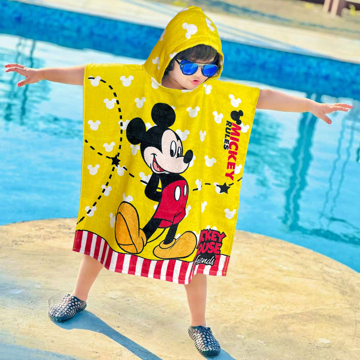 Disney Mickey Mouse Kids Hooded Poncho in 400 GSM