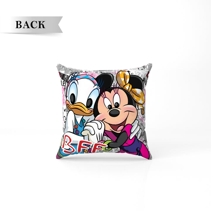 Disney Minnie Mouse Print Reversible Cushion By Sassoon Fab. It is Soft & fluffy, fade-resistant, High-density fill, Hypoallergenic, Reversible, etc. (Size 40 cm x 40 cm) 