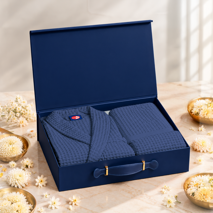 Festive Gift Box | Brink Waffle Bathrobe & Towel Set