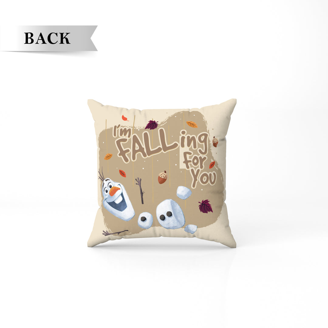 Disney Olaf Print Reversible Cushion By Sassoon Fab. It is Soft & fluffy, fade-resistant, High-density fill, Hypoallergenic, Reversible, etc. Size 40 cm x 40 cm 