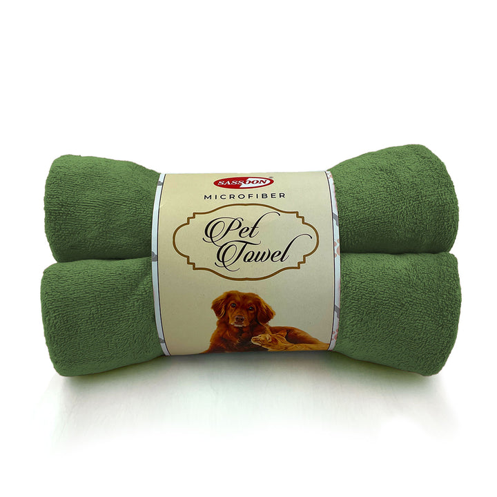 Green Color Ultra Soft Microfiber Pet Towel