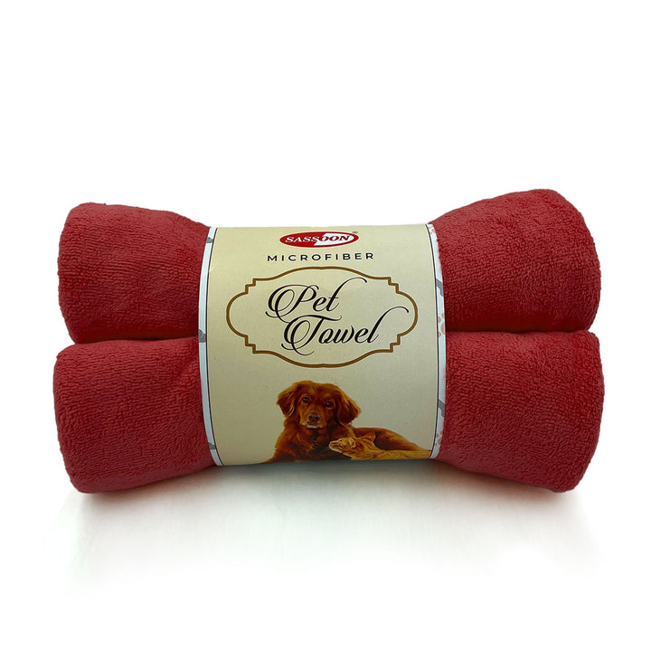 Red Color Ultra Soft Microfiber Pet Towel