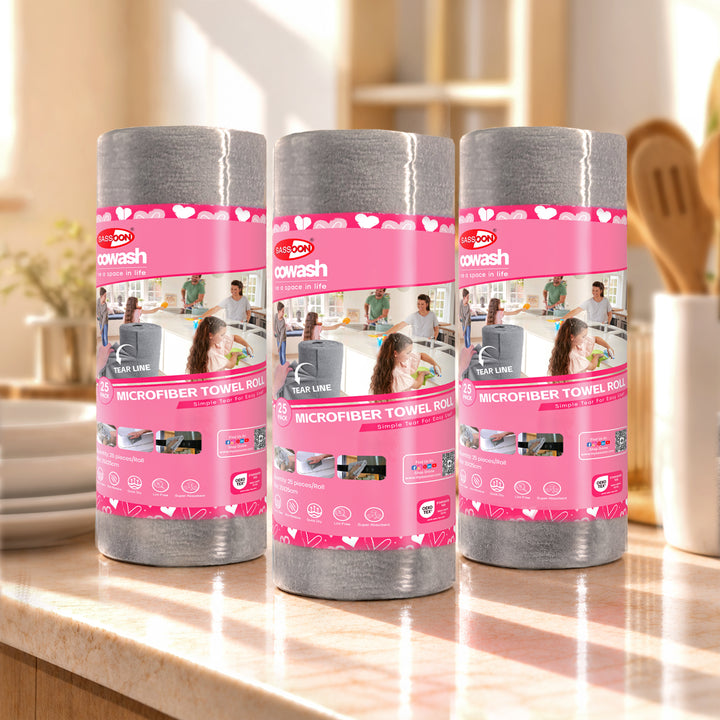Soowash Microfiber Multipurpose Cleaning Cloth Tear Away Roll