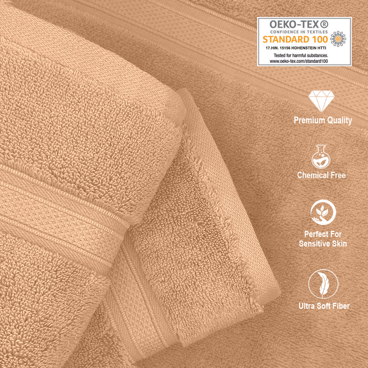 Peach Color Super Soft Zero Twist 100% Cotton Towel with 700 GSM ( 100% Cotton, Zero-Twist Fabric, Protection Against Microbial Allergies, Highly Absorbent, Lint and Fade Resistant) 