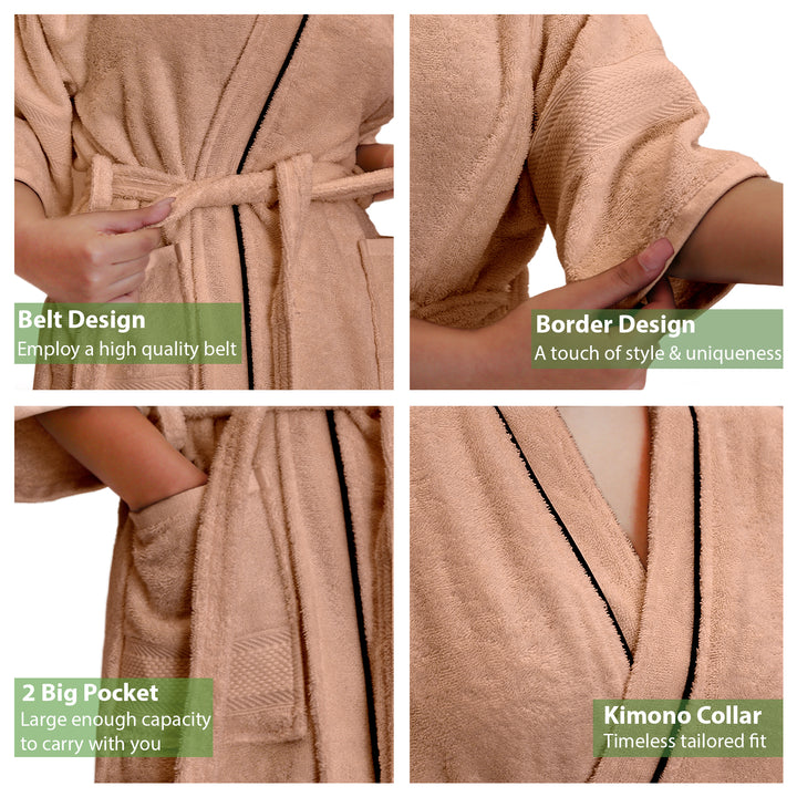 Features of Bathrobes Ultrasoft Bamboo Bathrobe with 525 GSM ( Anti bacterial, Eco friendly, Highly absorbent, UV Protection, Odour Free, Kimono Style, Pockets)