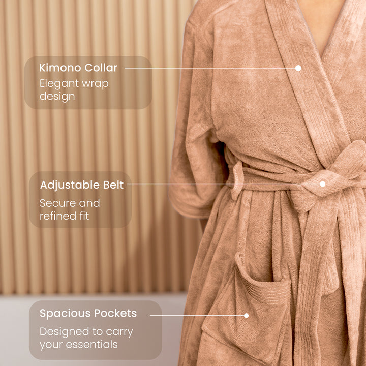 Caldezonia Unisex Microfiber Bathrobe with Slippers