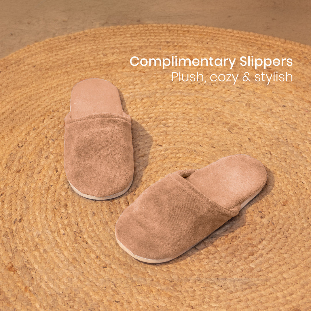 Caldezonia Unisex Microfiber Bathrobe with Slippers