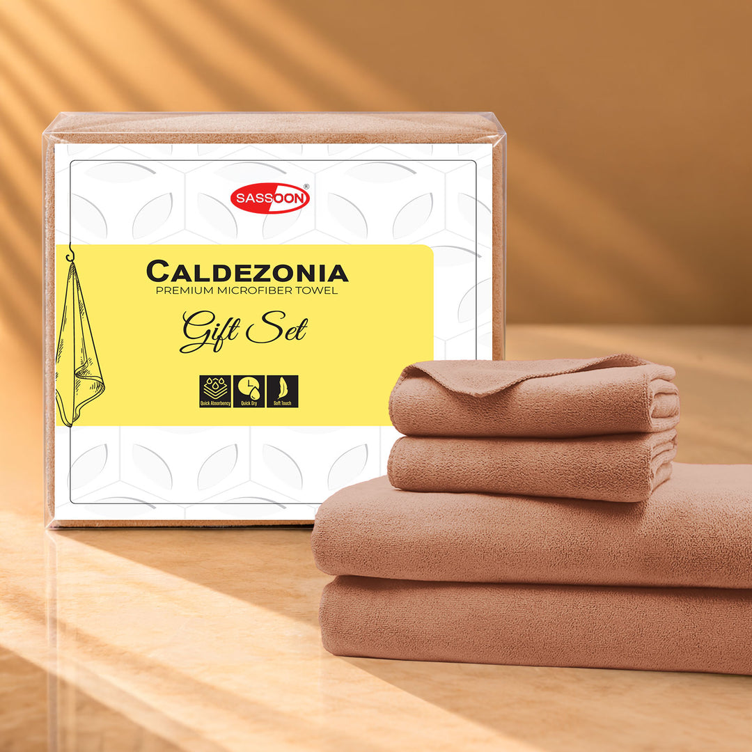 Caldezonia Ultra Soft Microfiber Towels- 4 pcs Gift Set