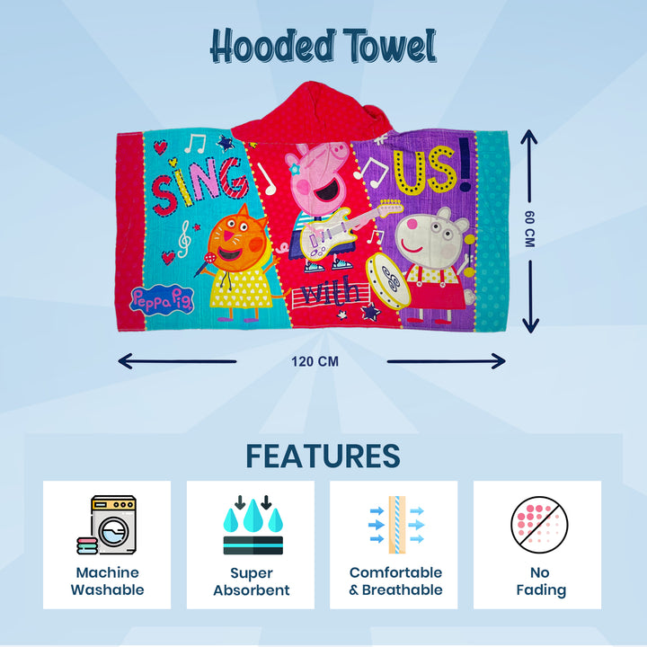 Peppa Pig Kids Hooded Towel in 400 GSM