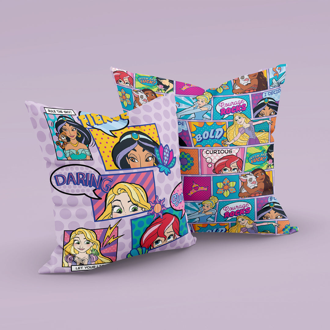 Disney Princess Bold Reversible Cushion Cover (Pack of 1)