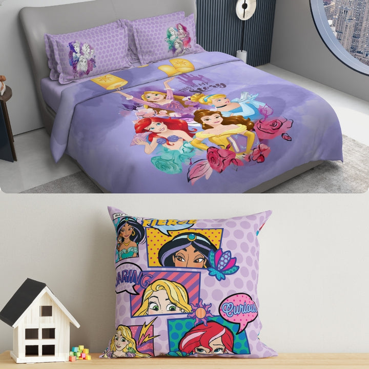 Disney Kids Double Bedsheet & Cushion Combo