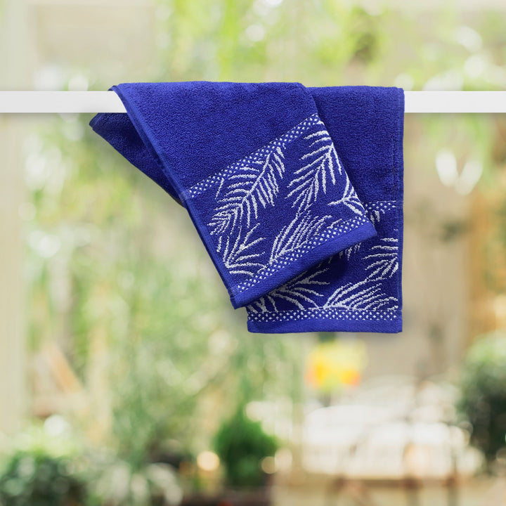 Blue Color Super Soft Zero Twist 100% Cotton Hand Towel with 380 GSM ( 100% Cotton, Zero-Twist Fabric, Protection Against Mircrobial Allergies, Highly Absorbent, Lint and Fade Resistant)