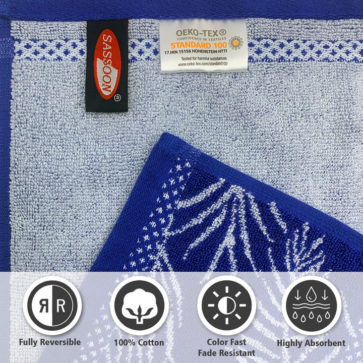 Blue Color Super Soft Zero Twist 100% Cotton Towel with 380 GSM ( 100% Cotton, Zero-Twist Fabric, Protection Against Mircrobial Allergies, Highly Absorbent, Lint and Fade Resistant)