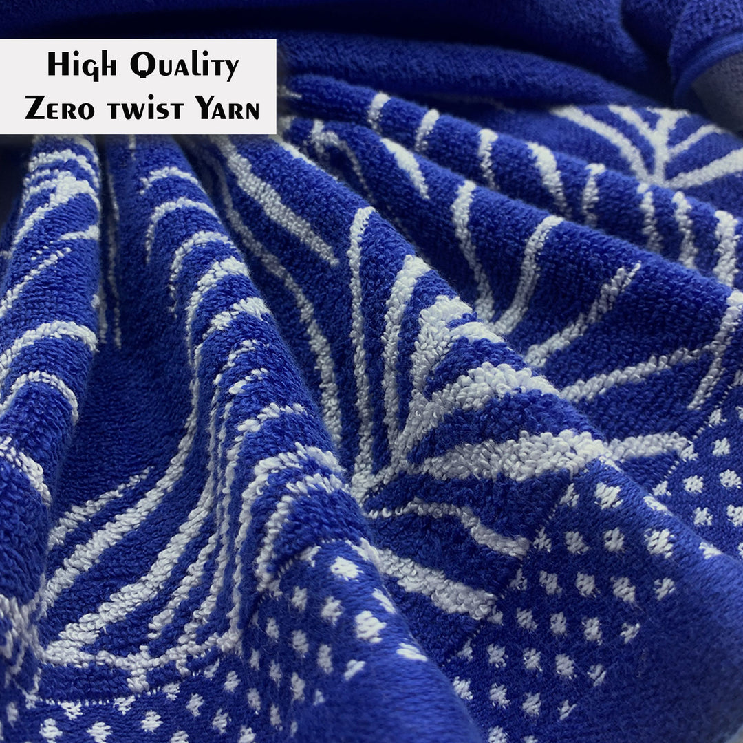 Blue Color Super Soft Zero Twist 100% Cotton Towel with 380 GSM ( 100% Cotton, Zero-Twist Fabric, Protection Against Mircrobial Allergies, Highly Absorbent, Lint and Fade Resistant)