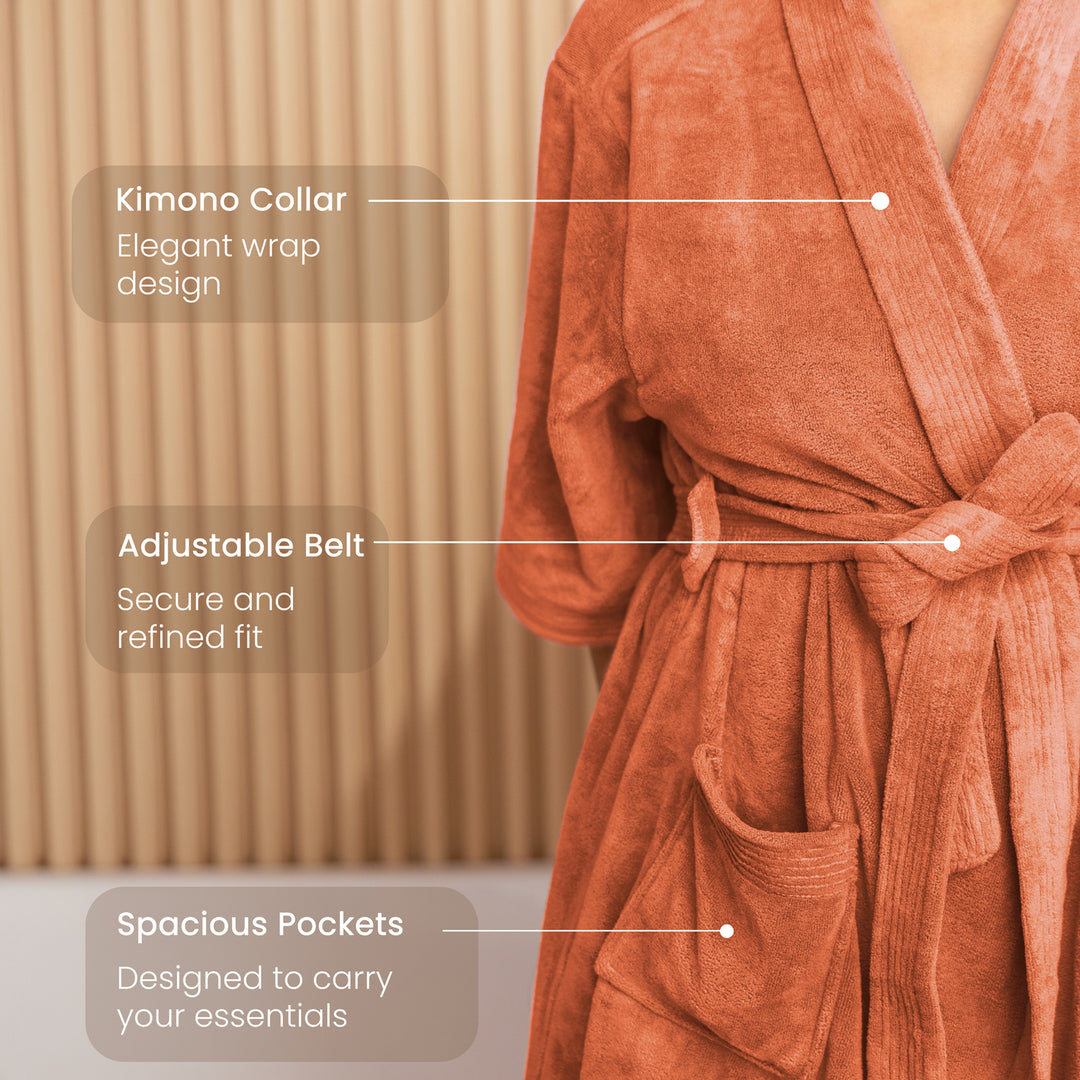 Caldezonia Unisex Microfiber Bathrobe with Slippers