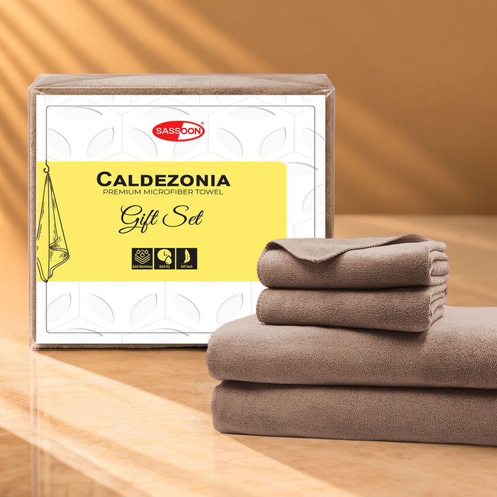 Caldezonia Ultra Soft Microfiber Towels- 4 pcs Gift Set