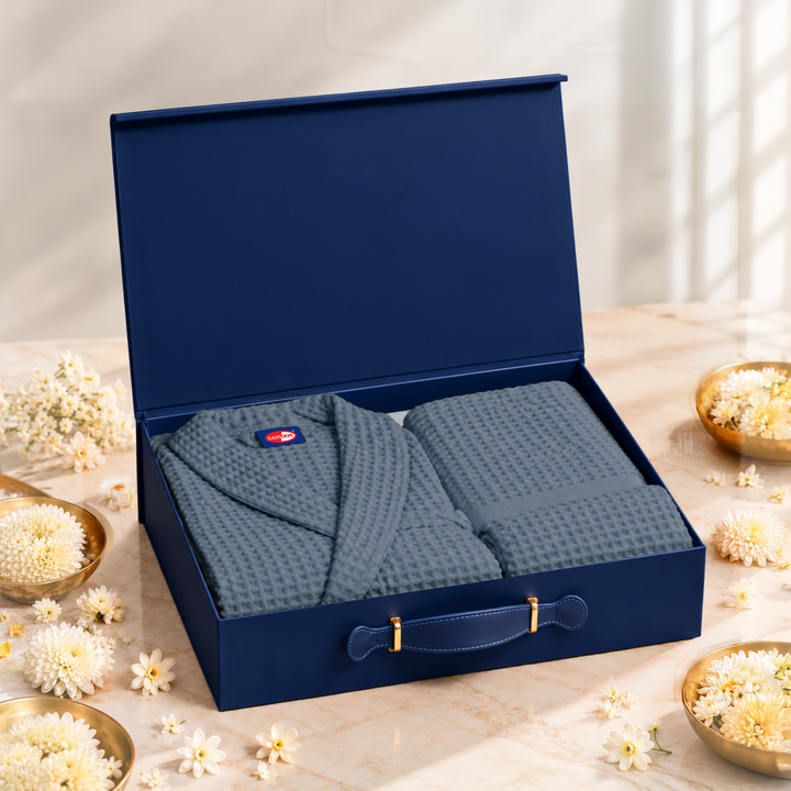 Festive Gift Box | Brink Waffle Bathrobe & Towel Set