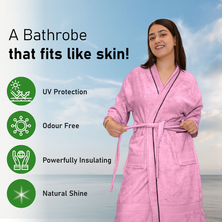 Features of Bathrobes Ultrasoft Bamboo Bathrobe with 525 GSM ( Anti bacterial, Eco friendly, Highly absorbent, UV Protection, Odour Free, Kimono Style, Pockets)