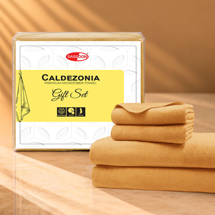 Caldezonia Ultra Soft Microfiber Towels- 4 pcs Gift Set