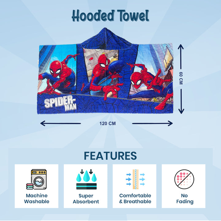 Spiderman Kids Hooded Towel in 400 GSM