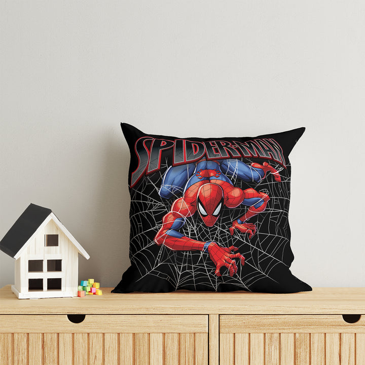 Spiderman Print Reversible Cushion By Sassoon Fab. It is Soft & fluffy, fade-resistant, High-density fill, Hypoallergenic, Reversible, etc. Size 40 cm x 40 cm 