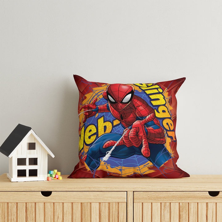 Spiderman Print Reversible Cushion By Sassoon Fab. It is Soft & fluffy, fade-resistant, High-density fill, Hypoallergenic, Reversible, etc. Size 40 cm x 40 cm 