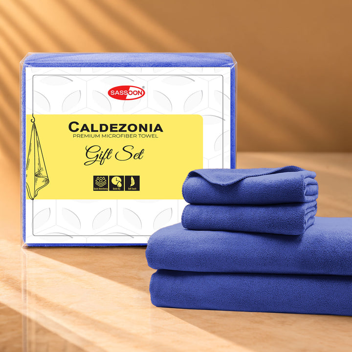 Caldezonia Ultra Soft Microfiber Towels- 4 pcs Gift Set