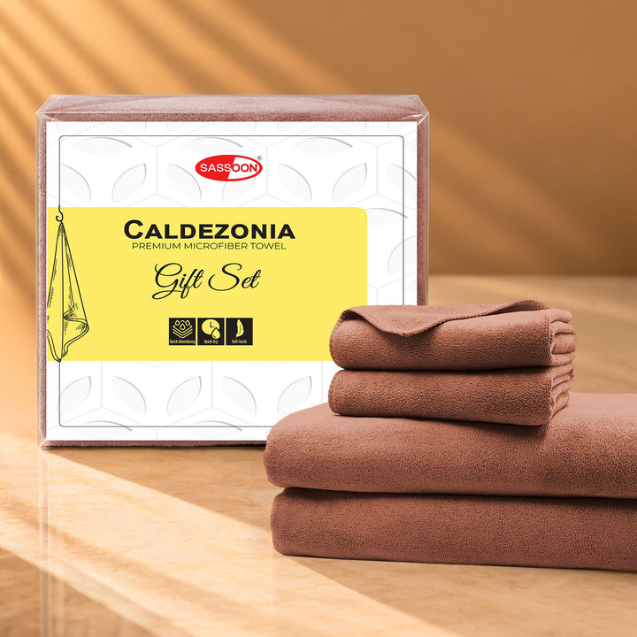 Caldezonia Ultra Soft Microfiber Towels- 4 pcs Gift Set
