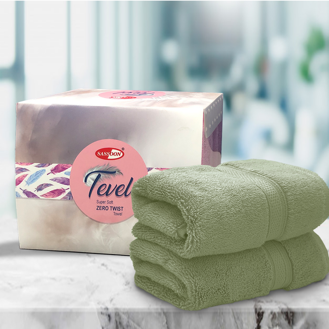 Green Color Super Soft Zero Twist 100% Cotton Hand Towel with 700 GSM ( 100% Cotton, Zero-Twist Fabric, Protection Against Microbial Allergies, Highly Absorbent, Lint and Fade Resistant) 