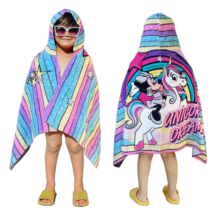 Disney Minnie & Unicorn Kids Hooded Towel in 400 GSM