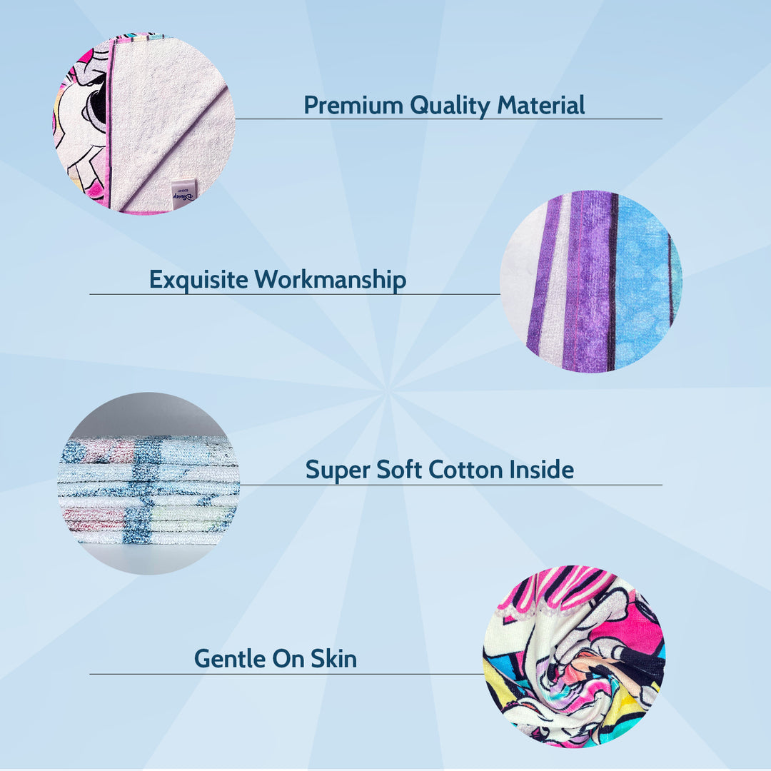 Disney Minnie & Unicorn Kids Hooded Towel in 400 GSM