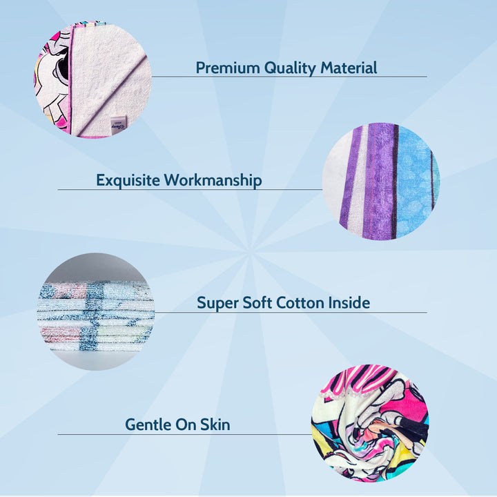 Disney Minnie & Unicorn Kids Hooded Towel in 400 GSM