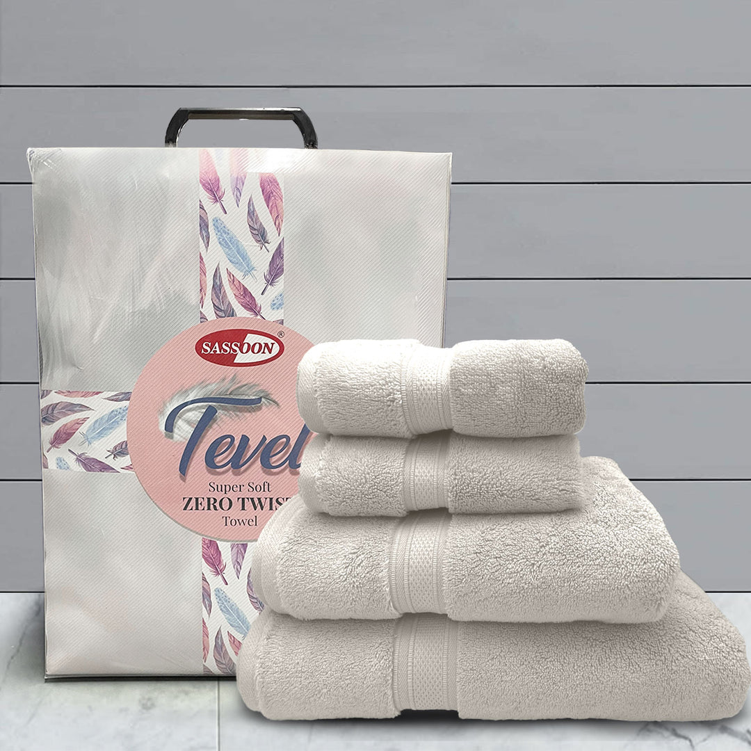 White Color Super Soft Zero Twist 100% Cotton Towel Set with 700 GSM ( 100% Cotton, Zero-Twist Fabric, Protection Against Microbial Allergies, Highly Absorbent, Lint and Fade Resistant) 