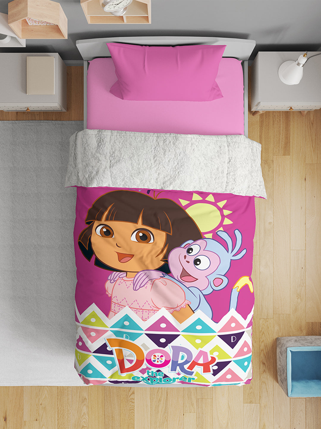 Dora Printed Single Bed Blanket ( 100% polyester fabric, ultrasoft, warm and comfortable, Size : 140 cm x 220 cm) 