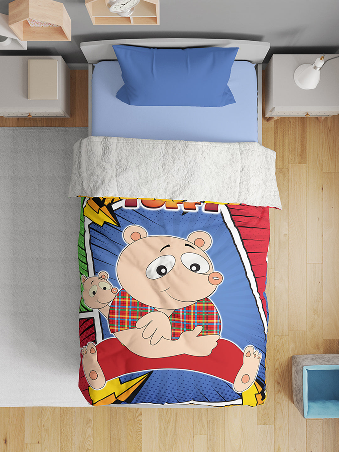 Tuffy Printed Single Bed Blanket ( 100% polyester fabric, ultrasoft, warm and comfortable, Size : 140 cm x 220 cm) 