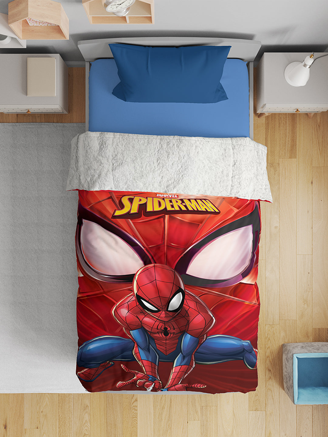 Spiderman Printed Single Bed Blanket ( 100% polyester fabric, ultrasoft, warm and comfortable, Size : 140 cm x 220 cm) 