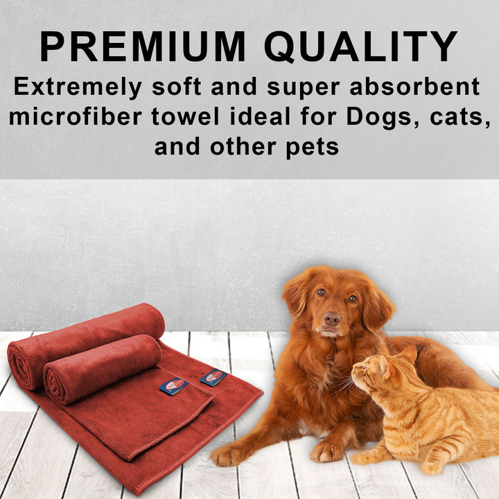 Red Color Ultra Soft Microfiber Pet Towel with 400 GSM 