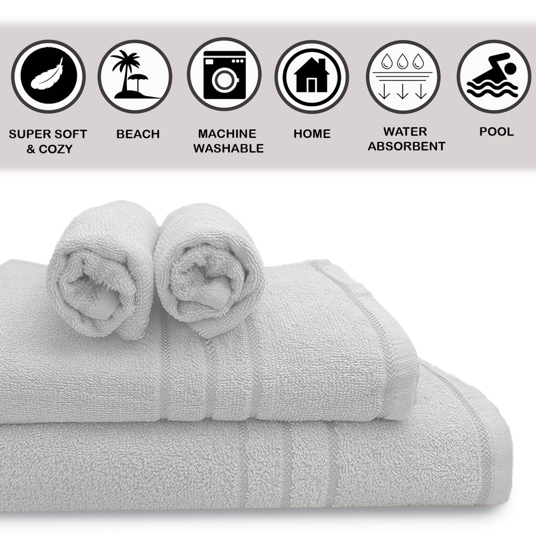 White Color 100% Cotton Bath Towel Set with 380 GSM