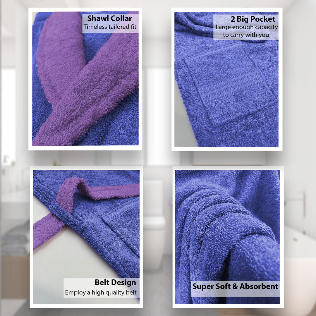 Features of Bathrobes, Ultrasoft Terry Cotton Bathrobe with 500 GSM ( Highly absorbent, Kimono Style, Pockets, Soft & Fluffy, Quick Dry, Hemmed Finishing)