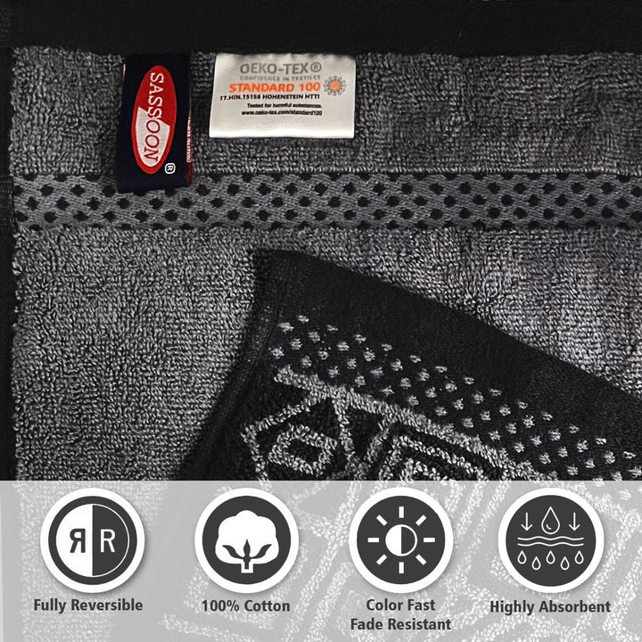 Black Color Super Soft Zero Twist 100% Cotton Towel with 380 GSM ( 100% Cotton, Zero-Twist Fabric, Protection Against Microbial Allergies, Highly Absorbent, Lint and Fade Resistant)