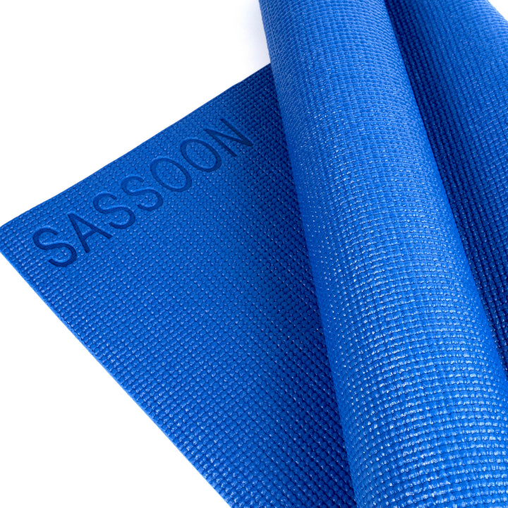 Blue Color Anti-Skid Yoga Mat ( Anti-Skid, Versatile Use, Double Sided Texture, Durable PVC Material, Portable Design, Comes in various sizes) 