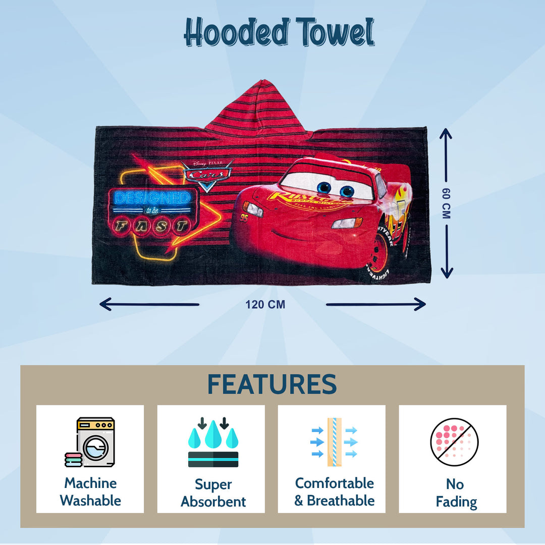 Cars Kids Hooded Towel in 400 GSM