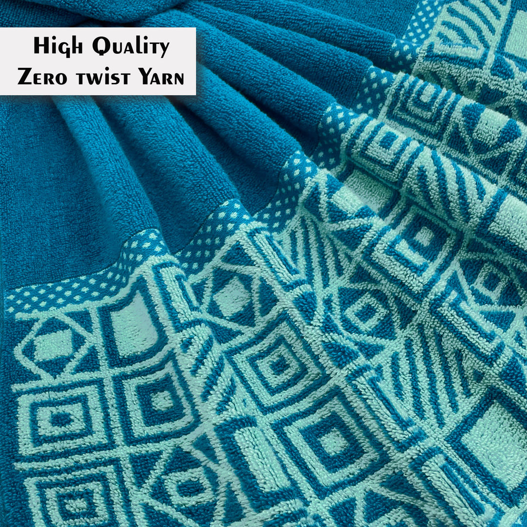 Blue Color Super Soft Zero Twist 100% Cotton Towel with 380 GSM ( 100% Cotton, Zero-Twist Fabric, Protection Against Microbial Allergies, Highly Absorbent, Lint and Fade Resistant)