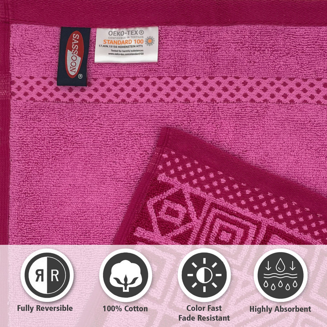 Dark Pink Color Super Soft Zero Twist 100% Cotton Towel with 380 GSM ( 100% Cotton, Zero-Twist Fabric, Protection Against Microbial Allergies, Highly Absorbent, Lint and Fade Resistant)